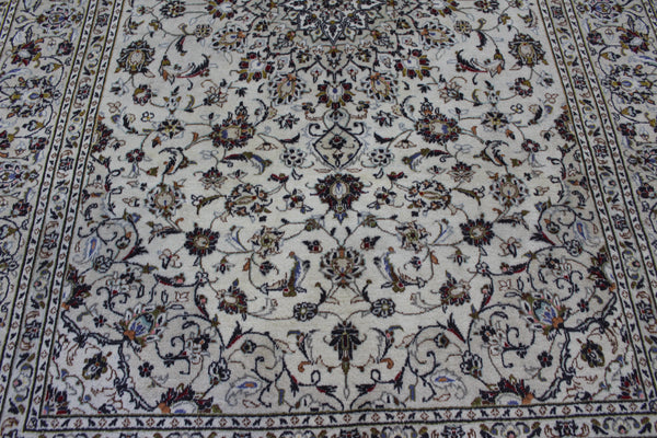 Vintage Persian Kashan Rug 300 × 203 cm – Handmade Wool Floral Carpet