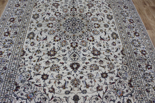 Vintage Persian Kashan Rug 300 × 203 cm – Handmade Wool Floral Carpet