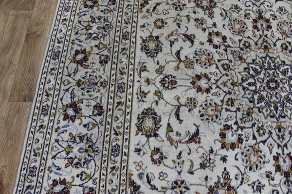 Vintage Persian Kashan Rug 300 × 203 cm – Handmade Wool Floral Carpet