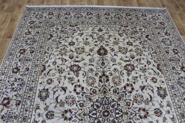 Vintage Persian Kashan Rug 300 × 203 cm – Handmade Wool Floral Carpet