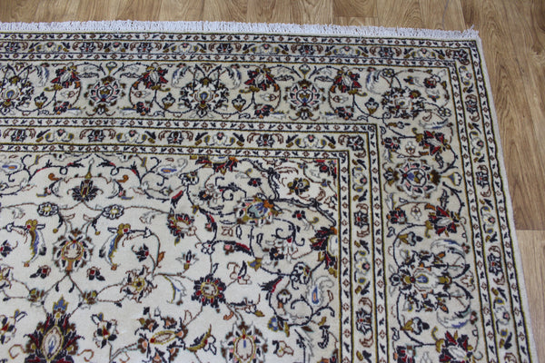 Vintage Persian Kashan Rug 300 × 203 cm – Handmade Wool Floral Carpet