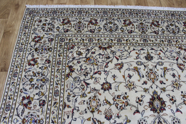 Vintage Persian Kashan Rug 300 × 203 cm – Handmade Wool Floral Carpet