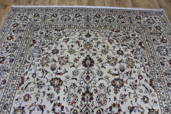 Vintage Persian Kashan Rug 300 × 203 cm – Handmade Wool Floral Carpet