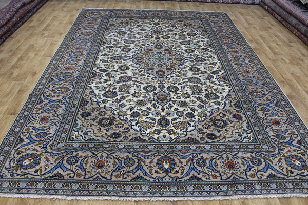 Persian Kashan Rug 340 × 240 cm – Handmade Floral Wool Carpet