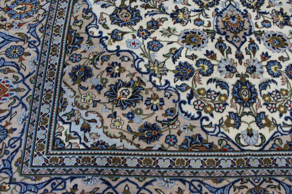 Persian Kashan Rug 340 × 240 cm – Handmade Floral Wool Carpet