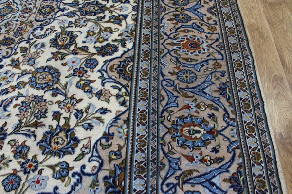 Persian Kashan Rug 340 × 240 cm – Handmade Floral Wool Carpet