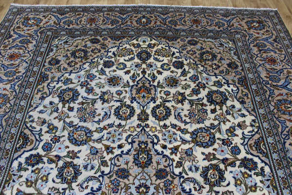 Persian Kashan Rug 340 × 240 cm – Handmade Floral Wool Carpet