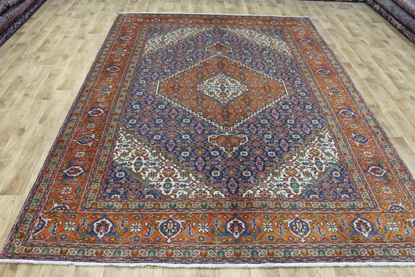 Vintage Persian Tabriz Rug 292 × 210 cm – Handmade Wool Medallion Carpet
