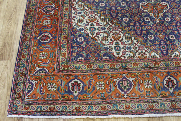 Vintage Persian Tabriz Rug 292 × 210 cm – Handmade Wool Medallion Carpet