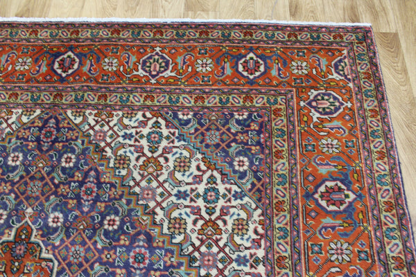 Vintage Persian Tabriz Rug 292 × 210 cm – Handmade Wool Medallion Carpet