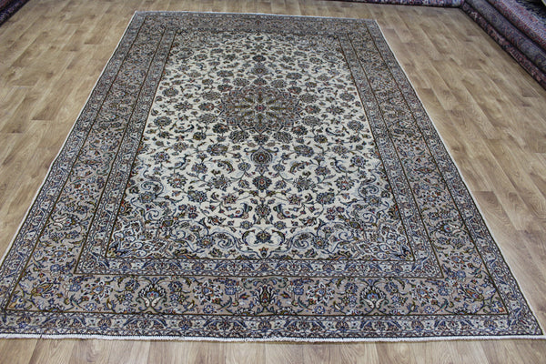 Persian Kashan Rug 293 × 200 cm – Handmade Wool Floral Medallion Carpet