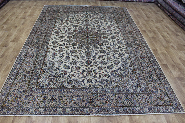 Persian Kashan Rug 293 × 200 cm – Handmade Wool Floral Medallion Carpet