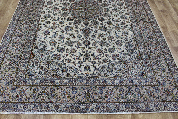 Persian Kashan Rug 293 × 200 cm – Handmade Wool Floral Medallion Carpet