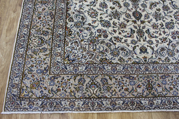 Persian Kashan Rug 293 × 200 cm – Handmade Wool Floral Medallion Carpet