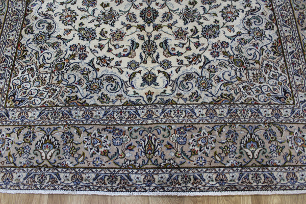Persian Kashan Rug 293 × 200 cm – Handmade Wool Floral Medallion Carpet
