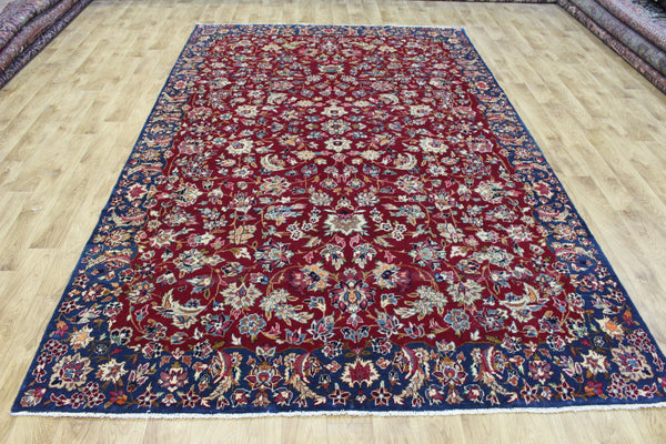 Vintage Persian Kerman Carpet 312 × 197 cm – Handmade Wool All-Over Floral Rug