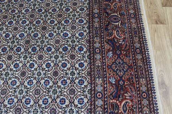 Persian Moud Rug 214 × 160 cm – Hand-Knotted Wool & Silk Highlight Carpet
