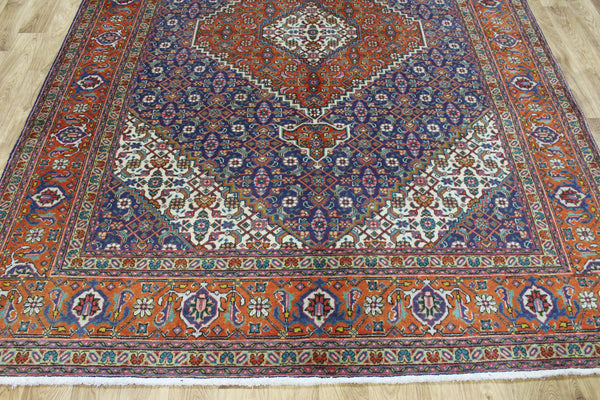 Persian Tabriz Carpet – Vintage Hand-Knotted Wool Medallion Rug 290 x 208 cm