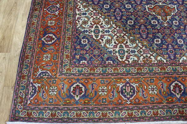 Vintage Persian Tabriz Carpet 295 × 205 cm – Hand-Knotted Wool Medallion Rug