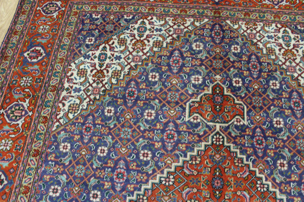 Vintage Persian Tabriz Carpet 295 × 205 cm – Hand-Knotted Wool Medallion Rug