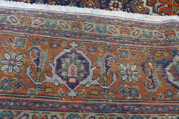 Vintage Persian Tabriz Carpet 295 × 205 cm – Hand-Knotted Wool Medallion Rug