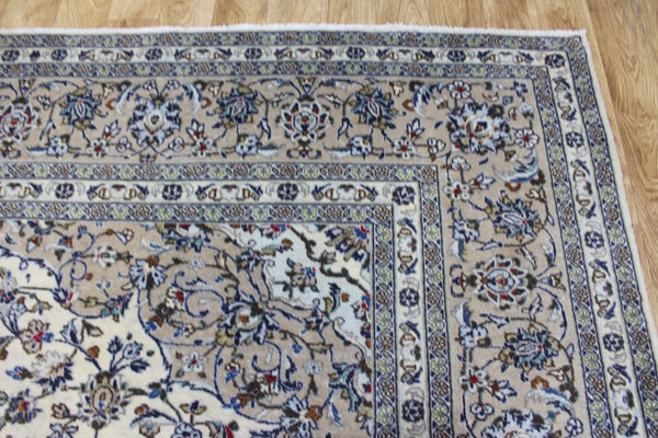 Persian Kashan Carpet 344 × 248 cm – Hand-Knotted Wool Floral Rug