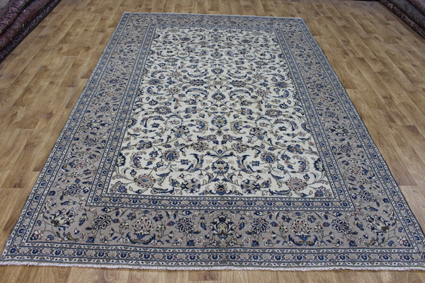 Persian Kashan Carpet 292 × 194 cm – Hand-Knotted Wool All-Over Floral Rug