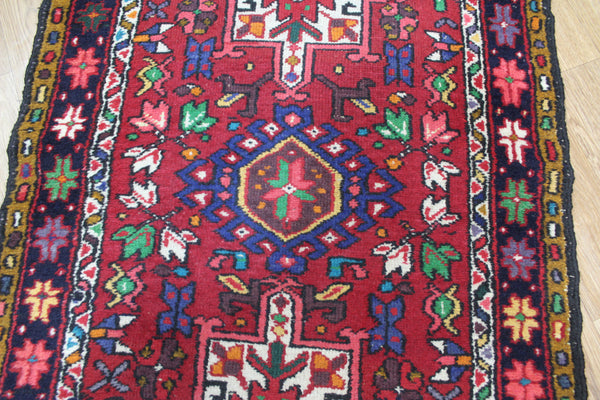 Antique handmade Karajeh runner of traditional design 380 x 75 cm