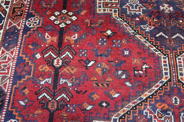 ANTIQUE HANDMADE QASHQAI WOOL RUG WITH TRIPLE MEDALLION DESIGN 230 X 160 CM