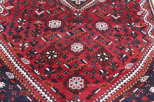 Persian Shiraz Qashqai Rug 245 × 137 cm – Handmade Tribal Wool Rug