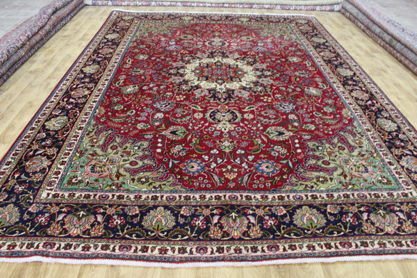 Persian Tabriz Carpet 400 × 292 cm – Hand-Knotted Wool Floral Rug
