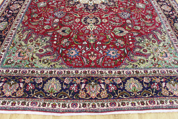 Persian Tabriz Carpet 400 × 292 cm – Hand-Knotted Wool Floral Rug