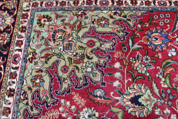 Persian Tabriz Carpet 400 × 292 cm – Hand-Knotted Wool Floral Rug