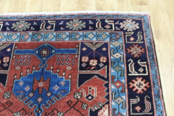 Persian Hamadan Rug 212 × 138 cm – Hand-Knotted Wool Tribal Carpet