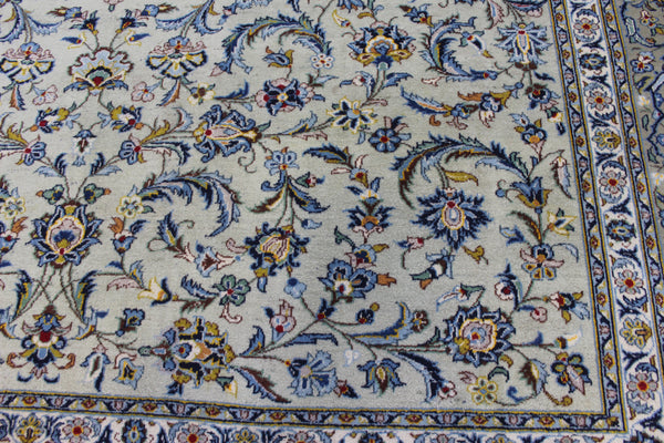 Persian Kashan Rug 394 × 302 cm – Large Hand-Knotted Wool Floral Carpet