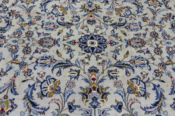 Persian Kashan Rug 394 × 302 cm – Large Hand-Knotted Wool Floral Carpet