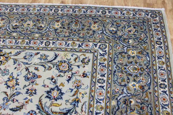 Persian Kashan Rug 394 × 302 cm – Large Hand-Knotted Wool Floral Carpet