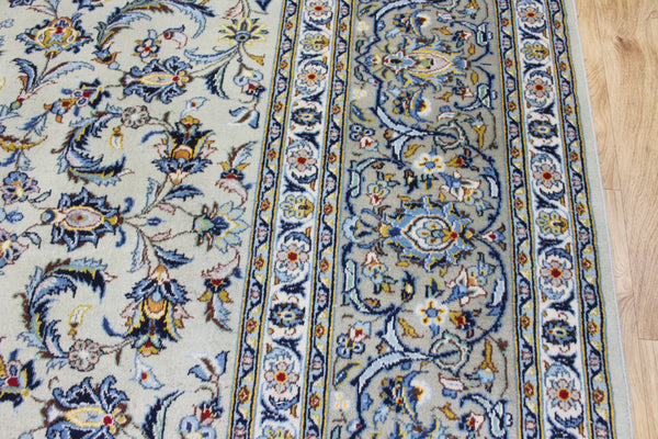 Persian Kashan Rug 394 × 302 cm – Large Hand-Knotted Wool Floral Carpet