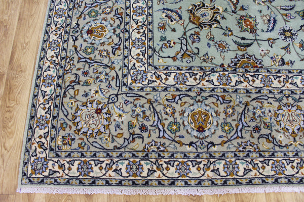 Large Persian Kashan Rug 411 × 310 cm – Hand-Knotted Wool Floral Carpet