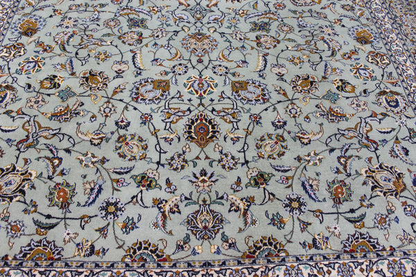 Large Persian Kashan Rug 411 × 310 cm – Hand-Knotted Wool Floral Carpet
