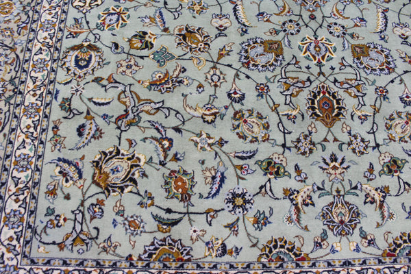 Large Persian Kashan Rug 411 × 310 cm – Hand-Knotted Wool Floral Carpet