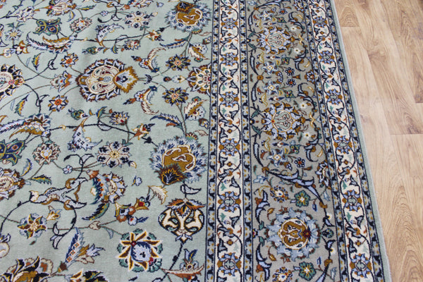 Large Persian Kashan Rug 411 × 310 cm – Hand-Knotted Wool Floral Carpet