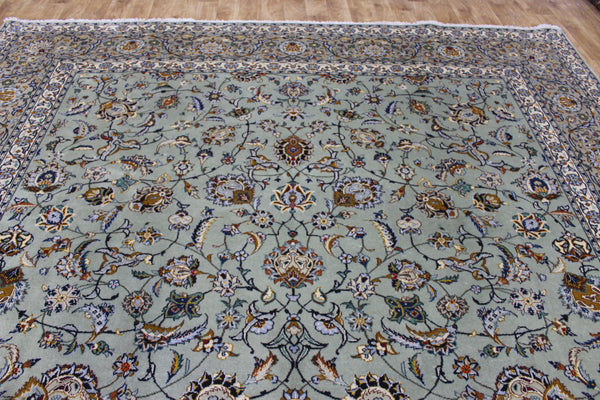 Large Persian Kashan Rug 411 × 310 cm – Hand-Knotted Wool Floral Carpet