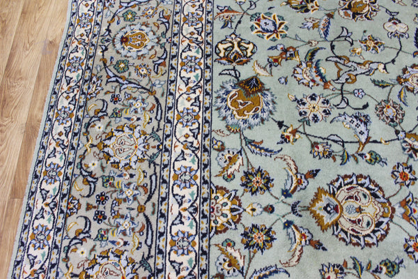 Large Persian Kashan Rug 411 × 310 cm – Hand-Knotted Wool Floral Carpet