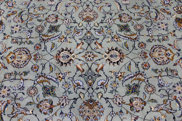 Large Persian Kashan Rug 411 × 310 cm – Hand-Knotted Wool Floral Carpet