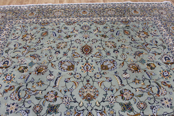 Large Persian Kashan Rug 411 × 310 cm – Hand-Knotted Wool Floral Carpet