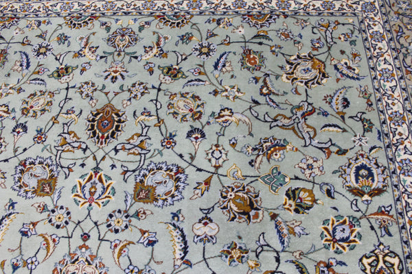 Large Persian Kashan Rug 411 × 310 cm – Hand-Knotted Wool Floral Carpet