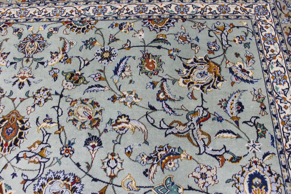 Large Persian Kashan Rug 411 × 310 cm – Hand-Knotted Wool Floral Carpet