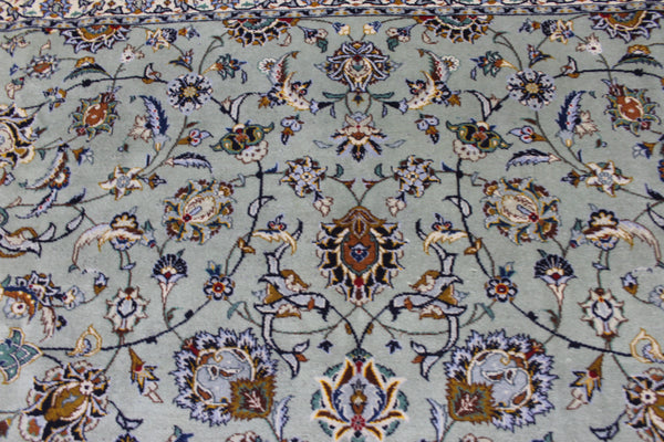 Large Persian Kashan Rug 411 × 310 cm – Hand-Knotted Wool Floral Carpet