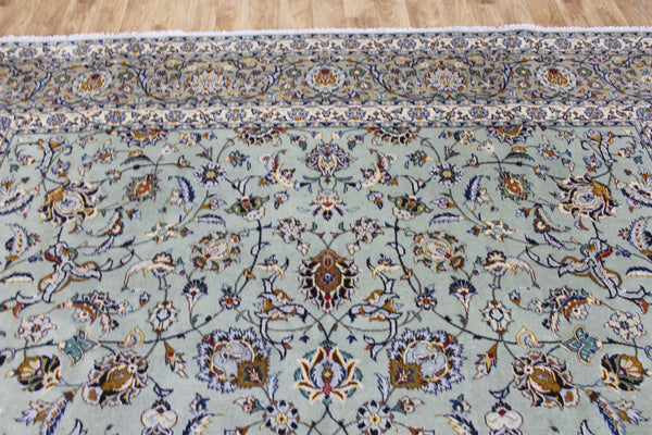 Large Persian Kashan Rug 411 × 310 cm – Hand-Knotted Wool Floral Carpet
